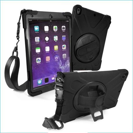 ASHTEAD RETAIL & WHOLESALE Tuff Luv F1-66 Armour Guard Case & Stand with Shoulder Strap for Apple iPad Pro 10.5 - Black F1_66